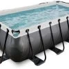 EXIT TOYS EXIT Black Leather Pool 400x200x100cm Mit Sandfilterpumpe Und Abdeckung - Schwarz -Garten Spielzeug Laden 30374220 c exittoys bazen