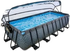 EXIT TOYS EXIT Stone Pool 540x250x100cm Mit Sandfilterpumpe Und Abdeckung - Grau