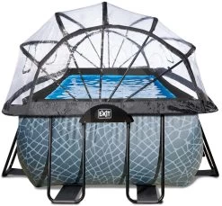 EXIT TOYS EXIT Stone Pool 540x250x100cm Mit Sandfilterpumpe Und Abdeckung - Grau -Garten Spielzeug Laden 30375300 d exittoys bazen