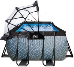 EXIT TOYS EXIT Stone Pool 540x250x100cm Mit Sandfilterpumpe Und Abdeckung - Grau -Garten Spielzeug Laden 30375300 e exittoys bazen