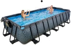 EXIT TOYS EXIT Stone Pool 540x250x100cm Mit Sandfilterpumpe Und Abdeckung - Grau -Garten Spielzeug Laden 30375300 h exittoys bazen