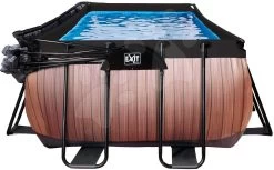 EXIT TOYS EXIT Wood Pool 540x250x100cm Mit Sandfilterpumpe Und Abdeckung - Braun -Garten Spielzeug Laden 30375310 f exittoys bazen