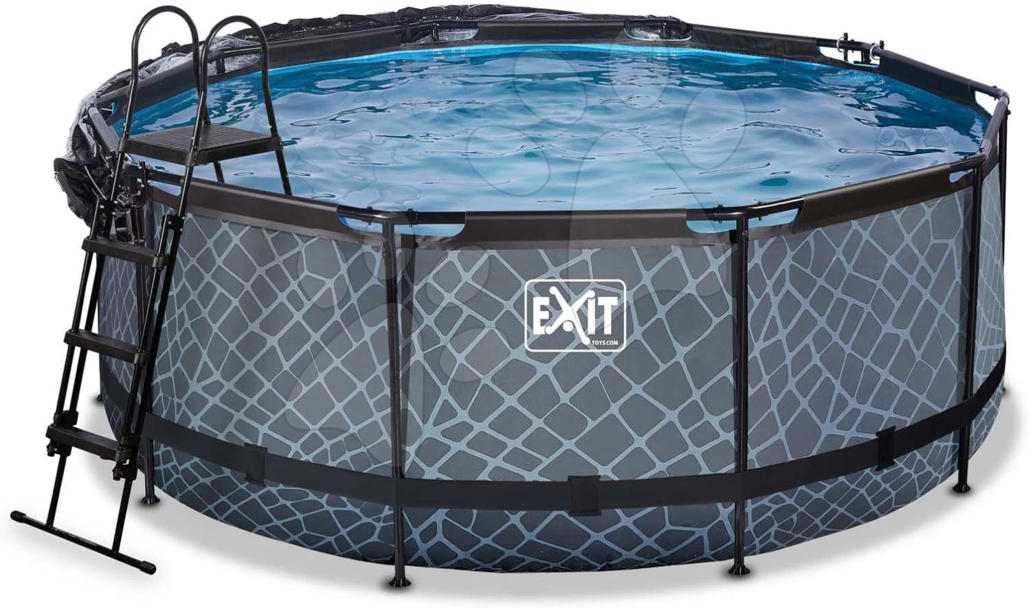 EXIT TOYS EXIT Stone Pool ø360x122cm Mit Sandfilterpumpe Und Abdeckung - Grau 6 EXIT TOYS EXIT Stone Pool ø360x122cm Mit Sandfilterpumpe Und Abdeckung - Grau – Bild 4