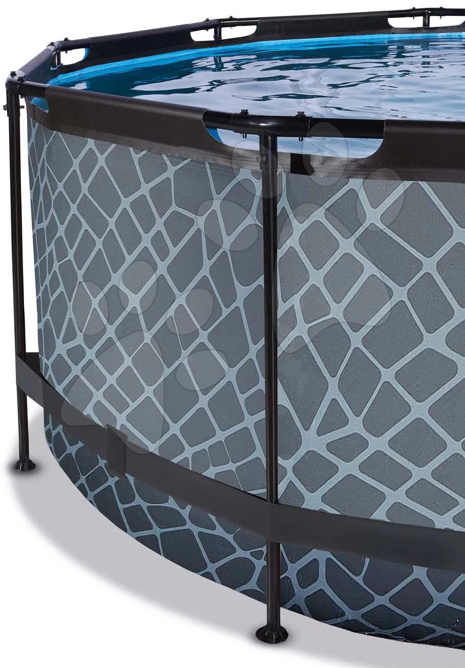 EXIT TOYS EXIT Stone Pool ø360x122cm Mit Sandfilterpumpe Und Abdeckung - Grau 7 EXIT TOYS EXIT Stone Pool ø360x122cm Mit Sandfilterpumpe Und Abdeckung - Grau – Bild 5