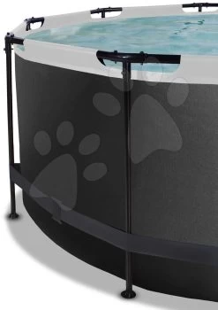 EXIT TOYS EXIT Black Leather Pool ø360x122cm Mit Sandfilterpumpe Und Abdeckung - Schwarz -Garten Spielzeug Laden 30471220 d exittoys bazen