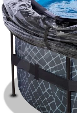 EXIT TOYS EXIT Stone Pool ø427x122cm Mit Sandfilterpumpe Und Abdeckung - Grau -Garten Spielzeug Laden 30471400 e exittoys bazen