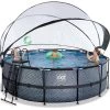 EXIT TOYS EXIT Stone Pool ø427x122cm Mit Sandfilterpumpe Und Abdeckung - Grau -Garten Spielzeug Laden 30471400 f exittoys bazen