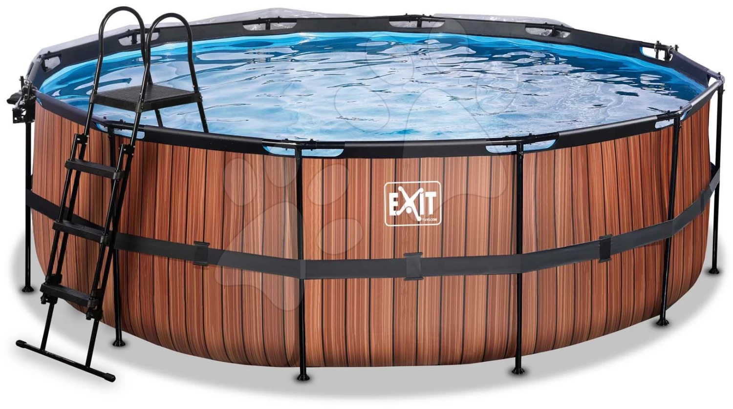 EXIT TOYS EXIT Wood Pool ø427x122cm Mit Sandfilterpumpe Und Abdeckung - Braun 6 EXIT TOYS EXIT Wood Pool ø427x122cm Mit Sandfilterpumpe Und Abdeckung - Braun – Bild 4
