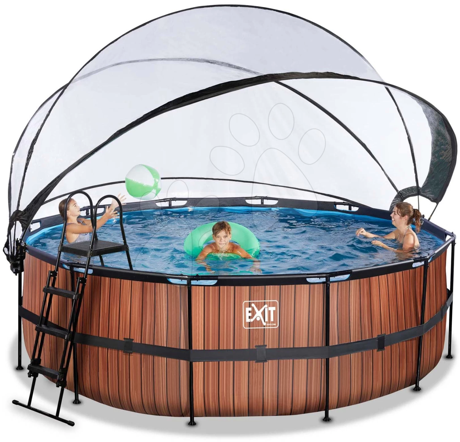 EXIT TOYS EXIT Wood Pool ø427x122cm Mit Sandfilterpumpe Und Abdeckung - Braun 3 EXIT TOYS EXIT Wood Pool ø427x122cm Mit Sandfilterpumpe Und Abdeckung - Braun