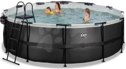 EXIT TOYS EXIT Black Leather Pool ø427x122cm Mit Sandfilterpumpe Und Abdeckung - Schwarz -Garten Spielzeug Laden 30471420 g exittoys bazen