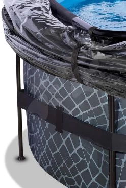 EXIT TOYS EXIT Stone Pool ø450x122cm Mit Sandfilterpumpe Und Abdeckung - Grau -Garten Spielzeug Laden 30471500 e exittoys bazen