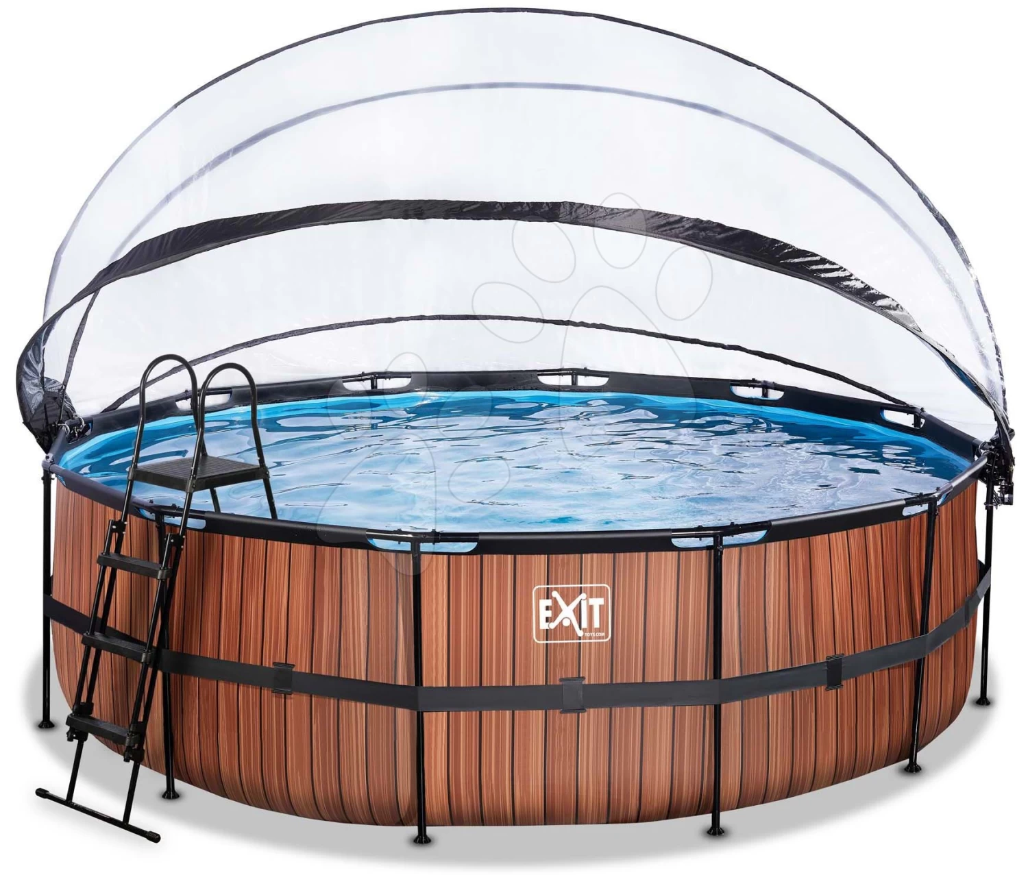 EXIT TOYS EXIT Wood Pool ø450x122cm Mit Sandfilterpumpe Und Abdeckung - Braun 5 EXIT TOYS EXIT Wood Pool ø450x122cm Mit Sandfilterpumpe Und Abdeckung - Braun – Bild 3