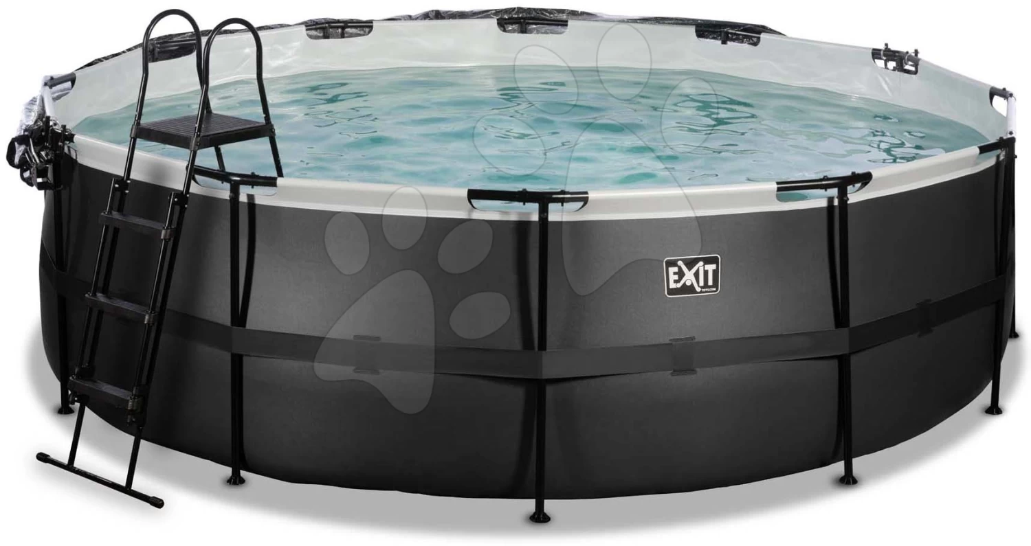 EXIT TOYS EXIT Black Leather Pool ø450x122cm Mit Sandfilterpumpe Und Abdeckung - Schwarz 6 EXIT TOYS EXIT Black Leather Pool ø450x122cm Mit Sandfilterpumpe Und Abdeckung - Schwarz – Bild 4