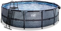 EXIT TOYS EXIT Stone Pool ø488x122cm Mit Sandfilterpumpe Und Abdeckung - Grau -Garten Spielzeug Laden 30471600 c exittoys bazen