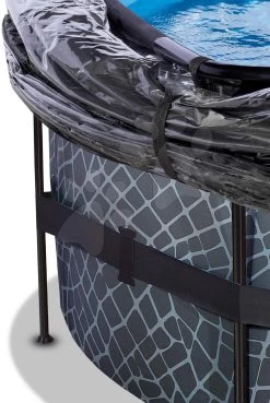 EXIT TOYS EXIT Stone Pool ø488x122cm Mit Sandfilterpumpe Und Abdeckung - Grau -Garten Spielzeug Laden 30471600 e exittoys bazen