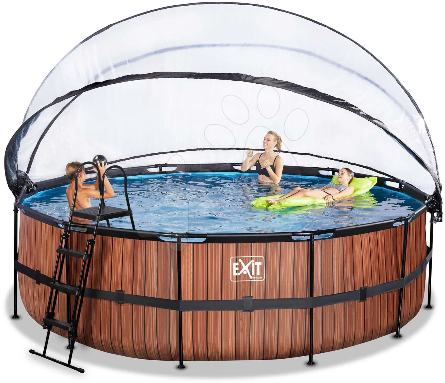 EXIT TOYS EXIT Wood Pool ø488x122cm Mit Sandfilterpumpe Und Abdeckung - Braun 3 EXIT TOYS EXIT Wood Pool ø488x122cm Mit Sandfilterpumpe Und Abdeckung - Braun