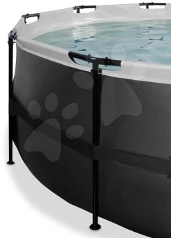 EXIT TOYS EXIT Black Leather Pool ø488x122cm Mit Sandfilterpumpe Und Abdeckung - Schwarz -Garten Spielzeug Laden 30471620 d exittoys bazen