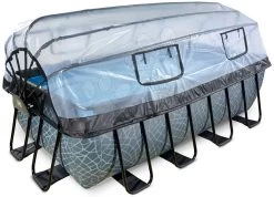 EXIT TOYS EXIT Stone Pool 400x200x122cm Mit Sandfilterpumpe Und Abdeckung - Grau -Garten Spielzeug Laden 30474200 a exittoys bazen