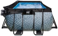 EXIT TOYS EXIT Stone Pool 400x200x122cm Mit Sandfilterpumpe Und Abdeckung - Grau -Garten Spielzeug Laden 30474200 f exittoys bazen