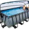 EXIT TOYS EXIT Stone Pool 400x200x122cm Mit Sandfilterpumpe Und Abdeckung - Grau -Garten Spielzeug Laden 30474200 h exittoys bazen