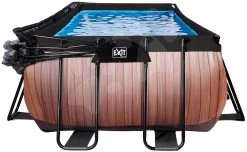EXIT TOYS EXIT Wood Pool 400x200x122cm Mit Sandfilterpumpe Und Abdeckung - Braun -Garten Spielzeug Laden 30474210 f exittoys bazen