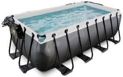 EXIT TOYS EXIT Black Leather Pool 400x200x122cm Mit Sandfilterpumpe Und Abdeckung - Schwarz -Garten Spielzeug Laden 30474220 c exittoys bazen