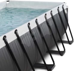 EXIT TOYS EXIT Black Leather Pool 400x200x122cm Mit Sandfilterpumpe Und Abdeckung - Schwarz -Garten Spielzeug Laden 30474220 g exittoys bazen