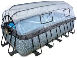 EXIT TOYS EXIT Stone Pool 540x250x122cm Mit Sandfilterpumpe Und Abdeckung - Grau -Garten Spielzeug Laden 30475300 a exittoys bazen