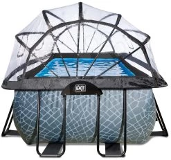 EXIT TOYS EXIT Stone Pool 540x250x122cm Mit Sandfilterpumpe Und Abdeckung - Grau -Garten Spielzeug Laden 30475300 d exittoys bazen