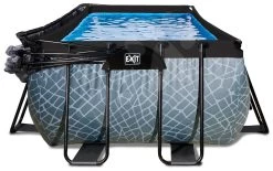 EXIT TOYS EXIT Stone Pool 540x250x122cm Mit Sandfilterpumpe Und Abdeckung - Grau -Garten Spielzeug Laden 30475300 f exittoys bazen