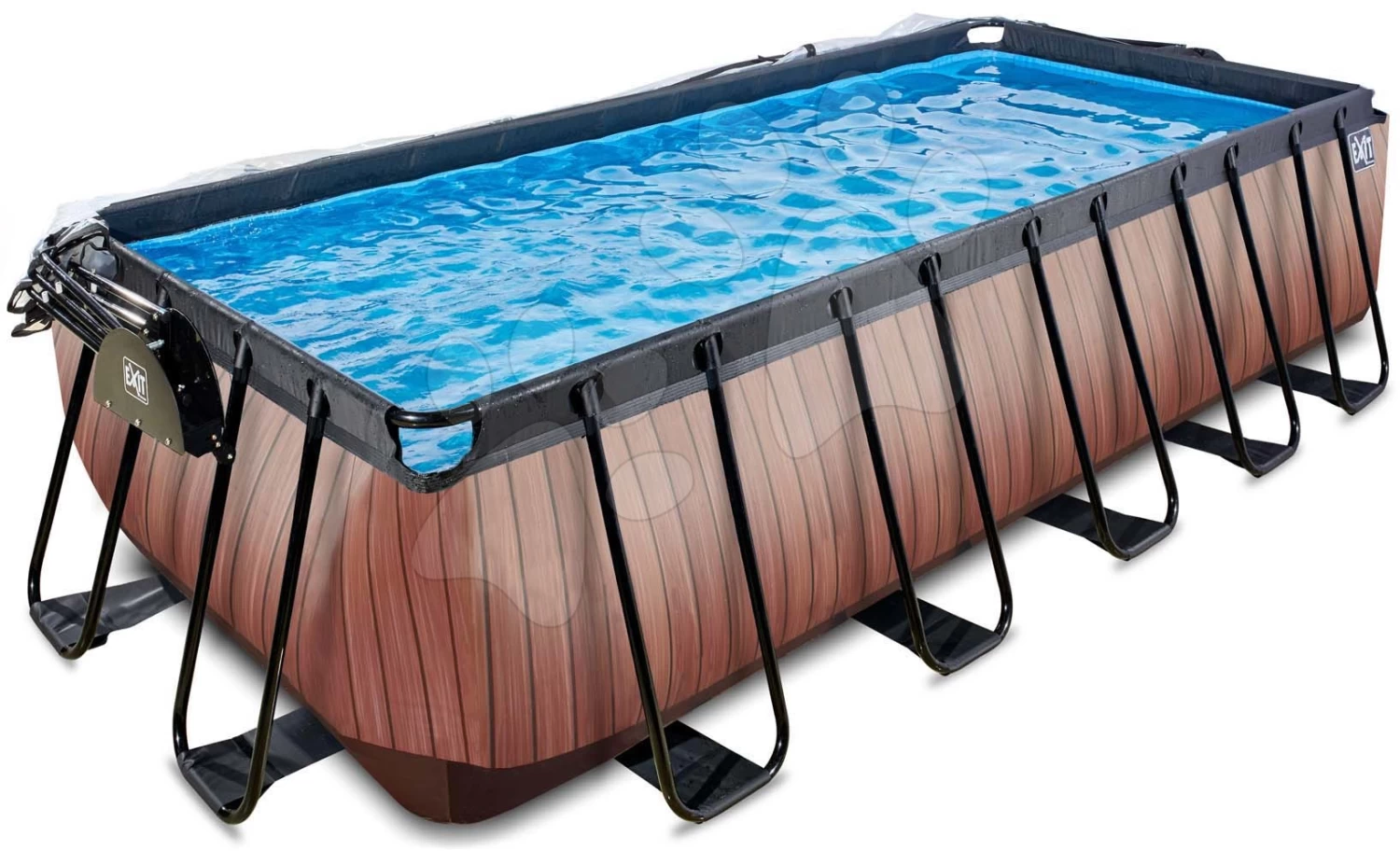 EXIT TOYS EXIT Wood Pool 540x250x122cm Mit Sandfilterpumpe Und Abdeckung - Braun 4 EXIT TOYS EXIT Wood Pool 540x250x122cm Mit Sandfilterpumpe Und Abdeckung - Braun – Bild 2