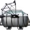 EXIT TOYS EXIT Black Leather Pool 400x200x100cm Mit Sandfilterpumpe Und Abdeckung Und Wärmepumpe - Schwarz -Garten Spielzeug Laden 30574220 e exittoys bazen