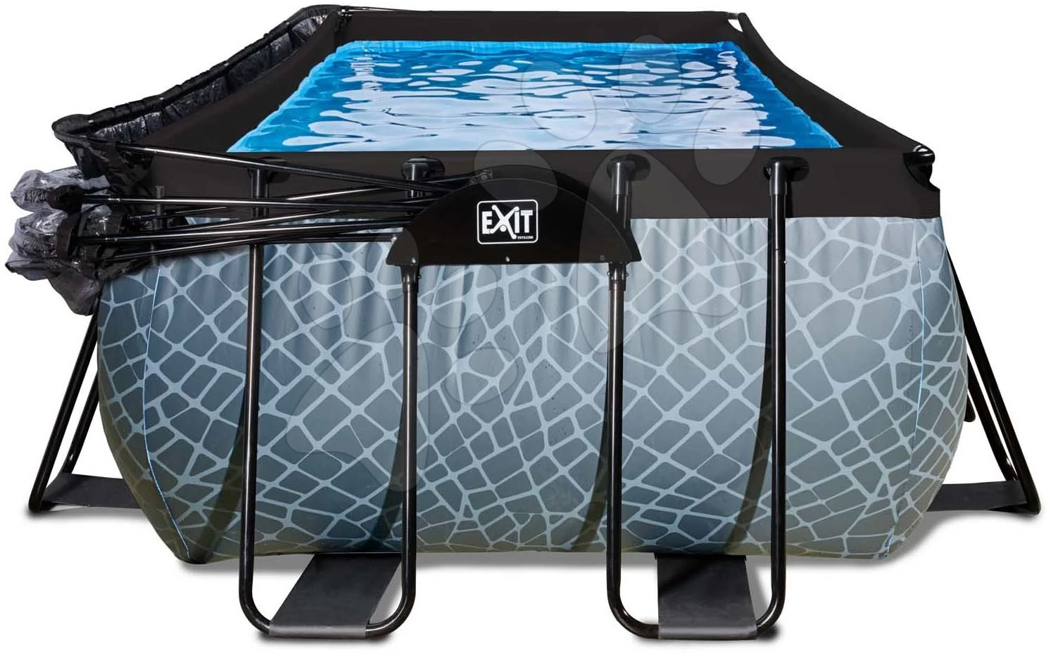 EXIT TOYS EXIT Stone Pool 540x250x100cm Mit Sandfilterpumpe Und Abdeckung Und Wärmepumpe - Grau 8 EXIT TOYS EXIT Stone Pool 540x250x100cm Mit Sandfilterpumpe Und Abdeckung Und Wärmepumpe - Grau – Bild 6