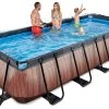 EXIT TOYS EXIT Wood Pool 540x250x100cm Mit Sandfilterpumpe Und Abdeckung Und Wärmepumpe - Braun -Garten Spielzeug Laden 30575310 h exittoys bazen