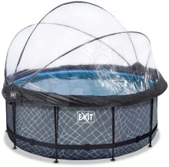 EXIT TOYS EXIT Stone Pool ø360x122cm Mit Sandfilterpumpe Und Abdeckung Und Wärmepumpe - Grau -Garten Spielzeug Laden 30671200 a exittoys bazen