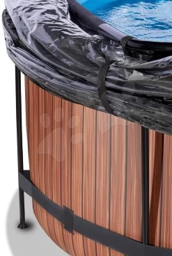 EXIT TOYS EXIT Wood Pool ø360x122cm Mit Sandfilterpumpe Und Abdeckung Und Wärmepumpe - Braun -Garten Spielzeug Laden 30671210 e exittoys bazen