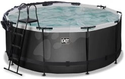 EXIT TOYS EXIT Black Leather Pool ø360x122cm Mit Sandfilterpumpe Und Abdeckung Und Wärmepumpe - Schwarz -Garten Spielzeug Laden 30671220 c exittoys bazen