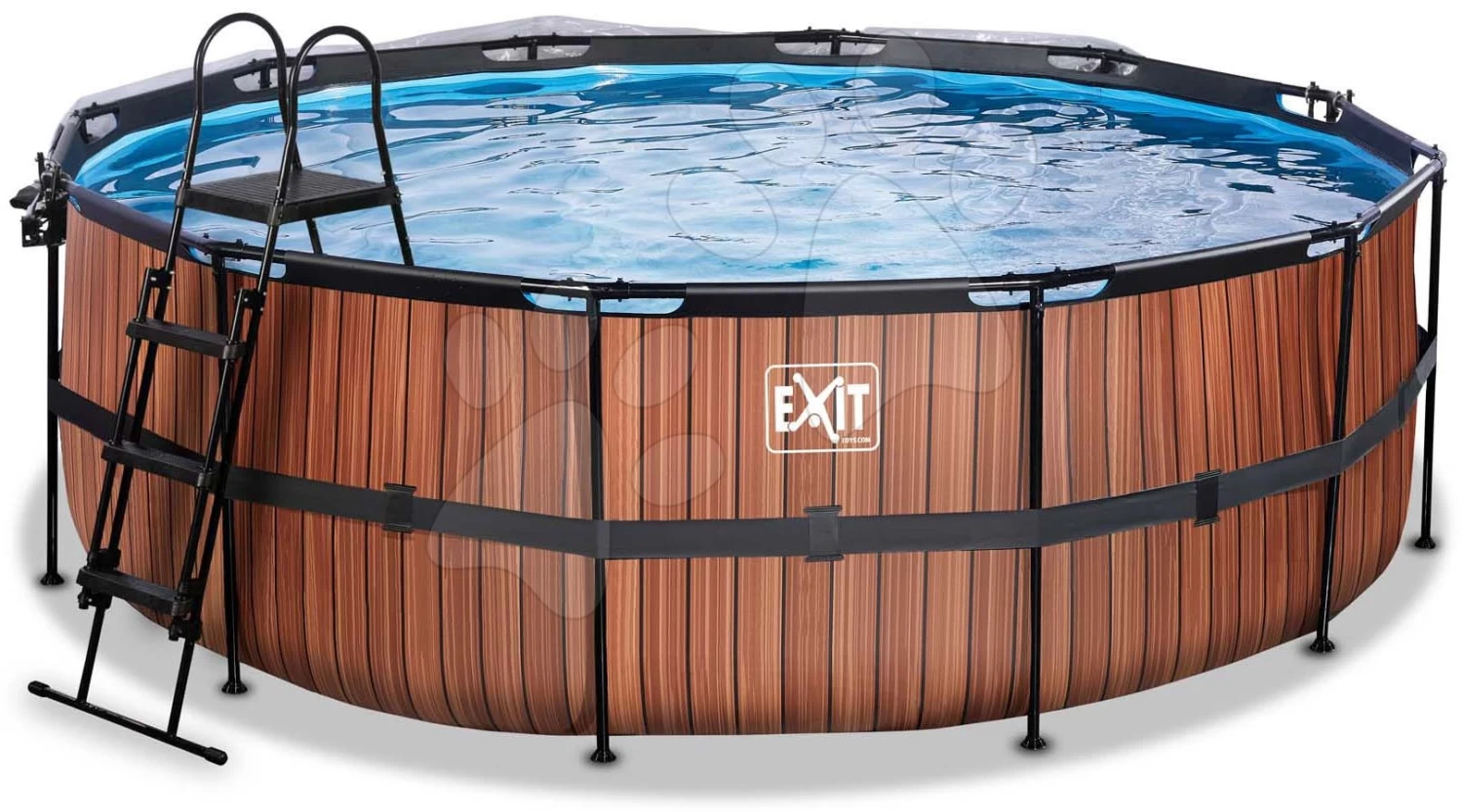 EXIT TOYS EXIT Wood Pool ø427x122cm Mit Sandfilterpumpe Und Abdeckung Und Wärmepumpe - Braun 6 EXIT TOYS EXIT Wood Pool ø427x122cm Mit Sandfilterpumpe Und Abdeckung Und Wärmepumpe - Braun – Bild 4
