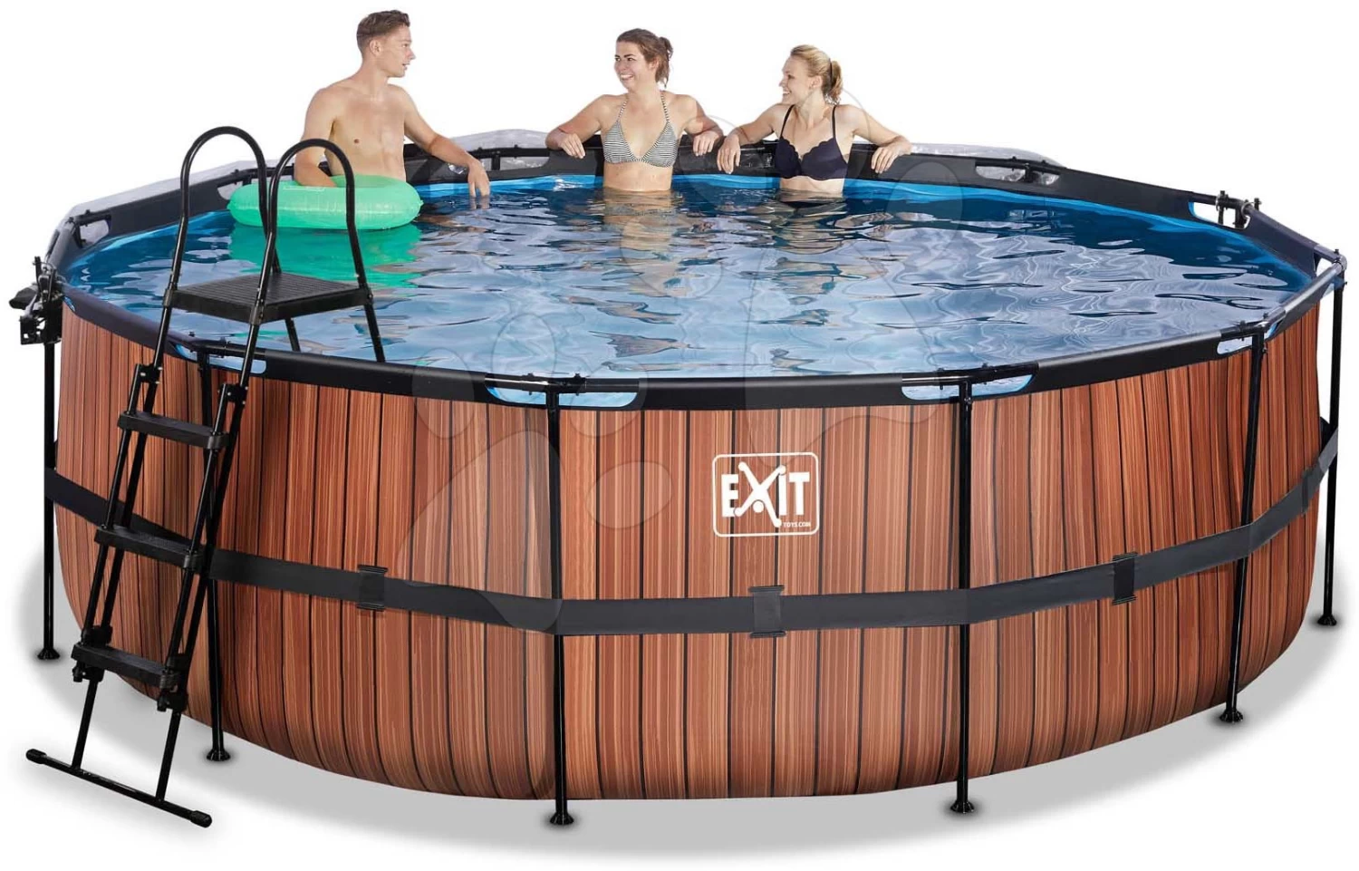 EXIT TOYS EXIT Wood Pool ø427x122cm Mit Sandfilterpumpe Und Abdeckung Und Wärmepumpe - Braun 4 EXIT TOYS EXIT Wood Pool ø427x122cm Mit Sandfilterpumpe Und Abdeckung Und Wärmepumpe - Braun – Bild 2
