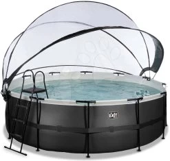 EXIT TOYS EXIT Black Leather Pool ø427x122cm Mit Sandfilterpumpe Und Abdeckung Und Wärmepumpe - Schwarz -Garten Spielzeug Laden 30671420 b exittoys bazen