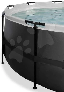 EXIT TOYS EXIT Black Leather Pool ø427x122cm Mit Sandfilterpumpe Und Abdeckung Und Wärmepumpe - Schwarz -Garten Spielzeug Laden 30671420 d exittoys bazen