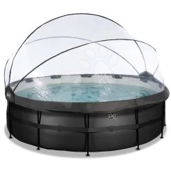 EXIT TOYS EXIT Black Leather Pool ø450x122cm Mit Sandfilterpumpe Und Abdeckung Und Wärmepumpe - Schwarz -Garten Spielzeug Laden 30671520 a exittoys bazen