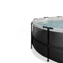 EXIT TOYS EXIT Black Leather Pool ø450x122cm Mit Sandfilterpumpe Und Abdeckung Und Wärmepumpe - Schwarz -Garten Spielzeug Laden 30671520 d exittoys bazen