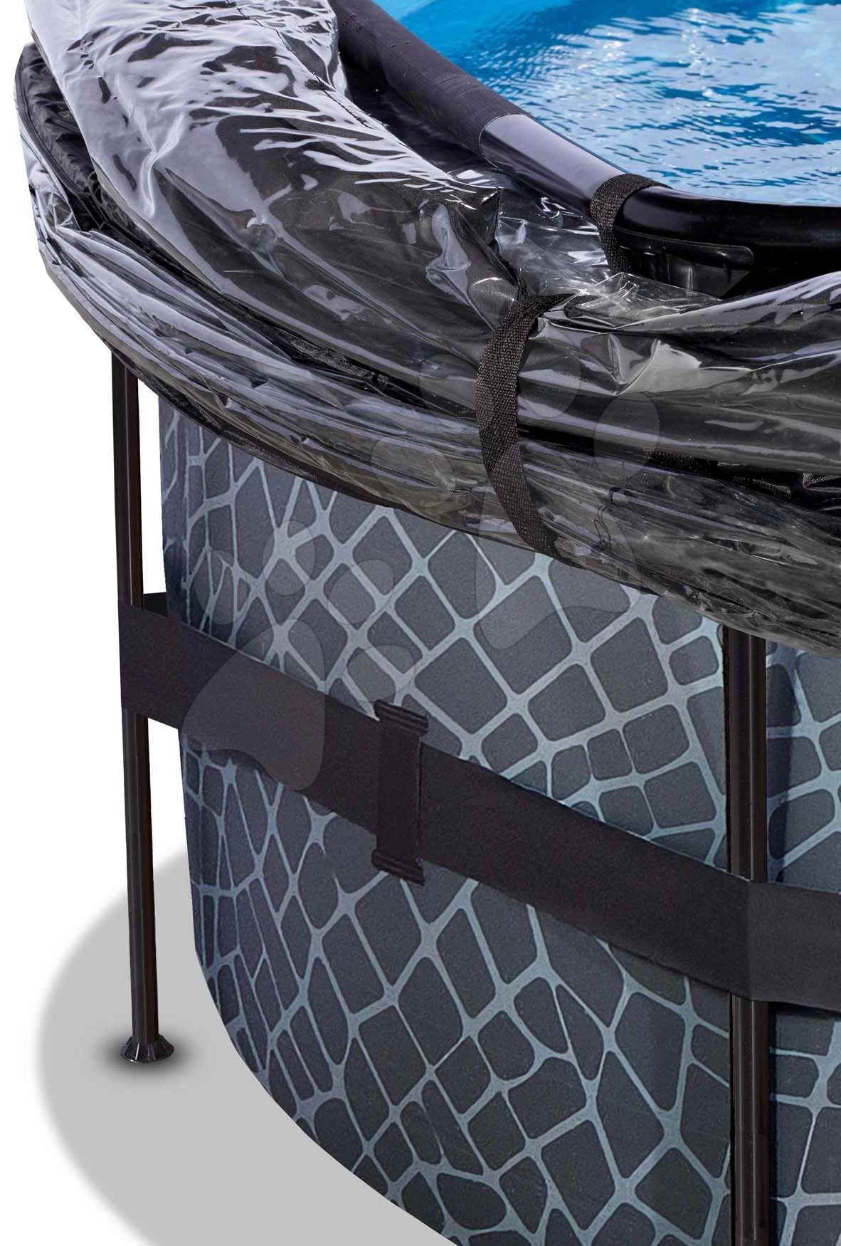 EXIT TOYS EXIT Stone Pool ø488x122cm Mit Sandfilterpumpe Und Abdeckung Und Wärmepumpe - Grau 8 EXIT TOYS EXIT Stone Pool ø488x122cm Mit Sandfilterpumpe Und Abdeckung Und Wärmepumpe - Grau – Bild 6