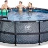 EXIT TOYS EXIT Stone Pool ø488x122cm Mit Sandfilterpumpe Und Abdeckung Und Wärmepumpe - Grau -Garten Spielzeug Laden 30671600 g exittoys bazen
