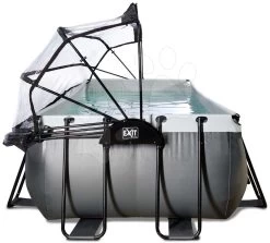 EXIT TOYS EXIT Black Leather Pool 400x200x122cm Mit Sandfilterpumpe Und Abdeckung Und Wärmepumpe - Schwarz -Garten Spielzeug Laden 30674220 e exittoys bazen
