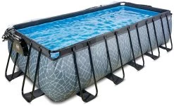 EXIT TOYS EXIT Stone Pool 540x250x122cm Mit Sandfilterpumpe Und Abdeckung Und Wärmepumpe - Grau -Garten Spielzeug Laden 30675300 c exittoys bazen