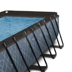 EXIT TOYS EXIT Stone Pool 540x250x122cm Mit Sandfilterpumpe Und Abdeckung Und Wärmepumpe - Grau -Garten Spielzeug Laden 30675300 o exittoys bazen