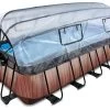 EXIT TOYS EXIT Wood Pool 540x250x122cm Mit Sandfilterpumpe Und Abdeckung Und Wärmepumpe - Braun -Garten Spielzeug Laden 30675310 a exittoys bazen