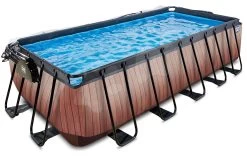 EXIT TOYS EXIT Wood Pool 540x250x122cm Mit Sandfilterpumpe Und Abdeckung Und Wärmepumpe - Braun -Garten Spielzeug Laden 30675310 c exittoys bazen